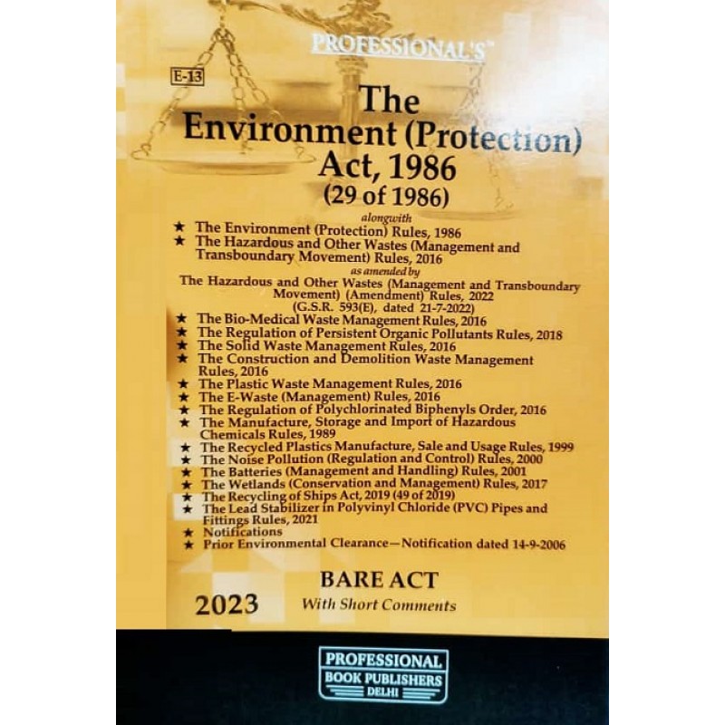 Professional's Environment (Protection) Act, 1986 alongwith Rules, 1986